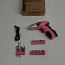 Hi-Spec Electric Screwdriver 27pc 3.6V Pink USB Small Power Screwdriver Set. Cordless & Rechargeable with Driver Bit Set
