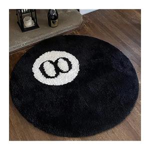 PASUXI Round Rug – 24 Inch Black & White Non-Slip Cool Rugs