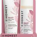 The Honest Company 2-in-1 Cleansing Shampoo and Body Wash Face Lotion Bundle Gentle for Baby Naturally Derived Sweet Almond Nourish 18.5 fl oz