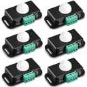 6 Pack 12V 24V PIR Sensor LED Motion Sensor Motion Detector Light Switch Body Infrared Sensing Timer Function Sign Control PIR Controllerfor Flexible LED Strip Lights(Black)