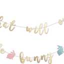What Will Our Bunny Be Banner - Easter Themed Baby Shower Decoration,What Will Our Bunny Be Gender Reveal Decor (bunny glitter banner)
