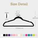 HOUSE DAY Black Velvet Hangers 60 Pack, Non Slip Clothes Felt Hanger Heavy Duty for Coat, Premium Slim Space Saving Suit Hangers for Closet Organizer, 360 Rotating Silver Hook