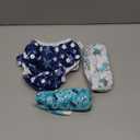 Babygoal Baby Boy and Girl Swim Diapers, Reusable Adjustable Washable One Size Fits 0-8M Baby Gifts and Swimming Lessons 3 Pack 3SD07 (Small, Shark & Tortoise)