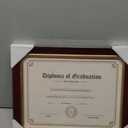 GMFrames 8.5x11 Wood Diploma Frame, Tempered Glass, Cherry Finish with Gold Trim
