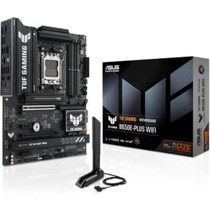 ASUS TUF Gaming B650E-PLUS WiFi AMD B650 ATX Motherboard, 12+2+1 80A DrMOS Power Stages, DDR5, PCIe 5.0 Ready, 3X M.2, Wi-Fi 6E, 2.5Gb LAN, DisplayPort, HDMI, USB Type-C, BIOS Flashback, Aura Sync