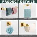 Gisafai 15 Pcs Gold Bathroom Hardware Accessories Set 23.6 Inch Bath Towel Bar Kit Stainless Steel Bathroom Hardware Set Towel Racks Ring Robe Hooks Paper Holder for Wall Mounted