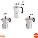 Imusa 6 Cup Stovetop Espresso Maker with Heart Shaped Knob, Silver