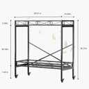 Zhongma 2 Tier Window Height Sturdy Metal Plant Stand with Wheels, 36.6x16x39.4 Inch High, Heavy Duty Succulent Shelf for Home Indoor and Outdoor, 440 LBS Capacity & Heavy Duty Construction