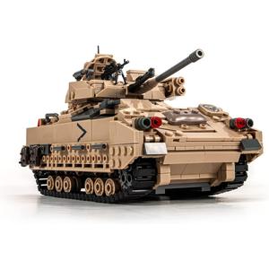dOvOb Military M2 Bradley Tank Building Set (1350 PCS), Infantry Fighting Vehicle Army Construction Model Toy for Adult or Kid Gift