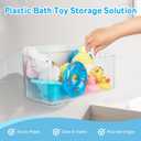 4-Pack Plastic Bath Toy Storage for Bathtub  Bath Toy Holder Organizer with Scoop, Clear Bathtub Toy Storage Shower Caddy for Kids & Baby