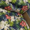 Magpie Fabrics Indoor Outdoor Tufted High Back Chair Cushion Set of 2, Waterproof All-Weather Deep Seating Rocking Chair Patio Chaise Lounge Sun Lounger Chair Cushions(Midnight Blue Floral)