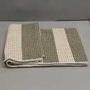 LEEVAN Door Mat Outdoor Entrance 2x3, Washable Striped Front Porch Rug, Green and White Buffalo Welcome Mat, Spring Outside Entryway Rugs, Cotton Woven Indoor Outdoor Layered Doormats