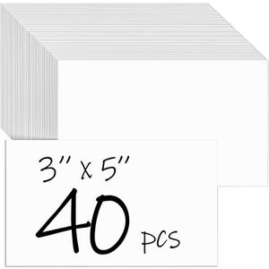 40 Sheets White Cardstock 3x5 Cards, 80lb/230gsm Thick Paper Card Stock Blank Index Cards 3x5 Printer Paper Card Stock for Greeting Cards, Invitations, Postcards, DIY Cards
