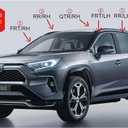 AUTOCLOVER Tape-On Rain Guards Window Visors 6 Pcs Set for Toyota Rav4 2019 2020 2021 2022 2023 2024 2025 / Window Deflectors, Out-Channel Vent Shades (Smoked)
