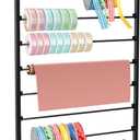 ikare Ribbon Storage Organizer,Wall Mounted Ribbon Organizer,Wrapping Paper Rack,7-Tier Metal Ribbon Storage for Craft Room,Flower Shop,Christmas Gift Wrapping Paper