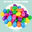 JOYIN 3.15" Easter Eggs, Large Fillable Plastic Eggs Empty Colorful Bright Eggshells with Hinge for Easter Hunt, Filling Treats, Party Favor, Basket Stuffers, Classroom Prize Supplies, 100PCS