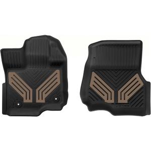Floor Mats Fits 2015-2026 Ford F-150, 2022-2025 Lightning, SuperCrew All-Weather Protection Premium Color TPE Truck mats Protector Easy Clean Anti-Slip Truck Liners