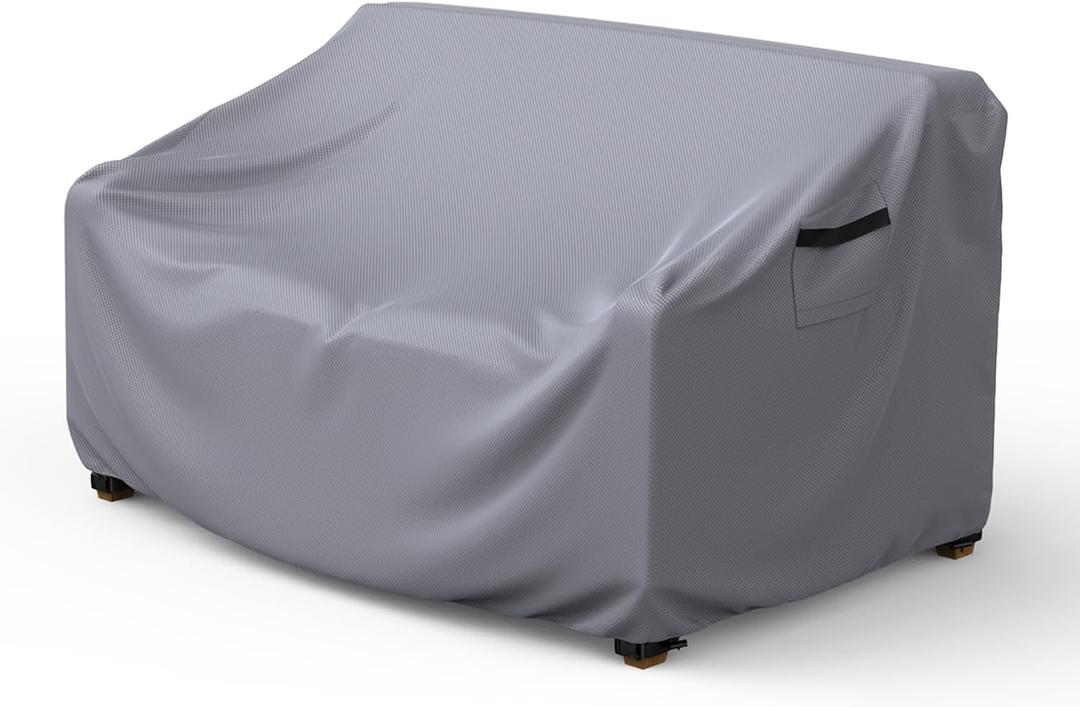 Mrrihand Heavy Duty Patio Sofa Cover, 3-Seater Outdoor Sofa Loveseat Cover, Outdoor Patio Furniture Cover with Air Vent and Handles, 60" W34" D30" H, Grey