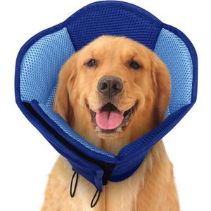 Dog Cones for Large Dogs, Soft Pet Cone Stop Licking After Surgery, Adjustable Pet E-Collar Alternative for Wound Healing, Dark Blue X-Large
