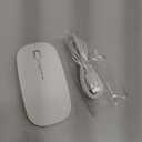 TECKNET Bluetooth Wireless Mouse, Rechargeable Silent Portable Computer Mouse, 6 Adjustable DPI, Dual Mode (Bluetooth 5.2/3.0 and 2.4G USB Receiver) for Laptop, iPad, MacBook, PC, Desktop, Android (white)