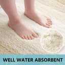 Arotive Microfiber Bathroom Rugs, Shaggy Soft and Absorbent Bath Rug, Non-Slip, Thick Plush Machine Washable Dry Bath Mats for Bathroom, Tub and Shower, 24x16, Light Beige, Rectangular