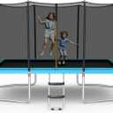 Giantex 8ft x 14ft ASTM Certified Rectangular Trampoline with Enclosure, Ladder, Double-Sided Galvanized Steel Frame, Max Load 440lbs, Outdoor Recreational Trampolines