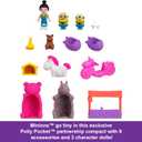 Polly Pocket & Minions Playset with 1 Doll, 2 Minions Figures & Fluffy The Unicorn Toy, Collectible Compact with 9 Accessories