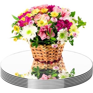 7PCS Round Mirrors for Table Centerpieces, 2mm, Acrylic 6" Circle Mirror Trays Craft Mirror Candle Mirror Plate for Wedding Birthday Graduation Table Party Decorations
