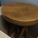 WELLAND Teak Wood Stick Leg End Table, 16" L x 16" W x 20" H Rustic Side Table, Small Accent Table, Plant Stand for Living Room, Bedroom, Home Office