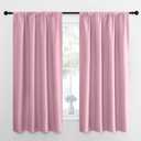 NICETOWN Window Curtains for Bedroom, Rouge Pink, 2 Panels, W42 x L48 -Inch, Home Decoration Thermal Insulated Rod Pocket Blackout Blinds & Drapes for Small Windows