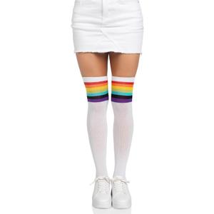 Leg Avenue Women's Rainbow Pride Festival Thigh Highs Socks, Multicolor, ONE Size