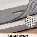 HITSLAM Shower Mat, 32 x 24 Inch Non Slip Bath Mat for Tub, Soft PVC Loofah Bathtub Mats with Drain Holes, Quick Drying Bathroom Stall Floor Mat, Bathroom Accessories Without Suction Cup, Grey