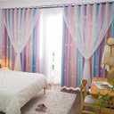 Yancorp Curtains for Girls Bedroom Kids Room Curtain Colorful Window Nursery Curtain 63 inches Length Room Darkening Grommet 2 Layers (Pink Purple, W52 X L63)
