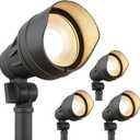 hykolity Low Voltage Landscape Spotlight, 12V-15V Die-cast Aluminum LED Landscape Lighting with Connector, 9.8W 390LM Waterproof Outdoor Spotlights for Yard, Garden, Pathway, 4 Pack, ETL Listed