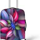 Flower 3D Printed Travel Luggage Cover Baggage Suitcase Protector Fit 18-21 Inch Luggage (Abstract Floral 1)
