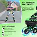 Adjustable Inline Skates Boys and Girls Ages 5-8 8-12 with Light up WheelsRoller Skates for Kids Ages 4-12, Teen Skates for Beginner Outdoor and Indoor, Size M