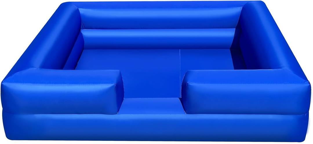 WARSUN Inflatable Ball Pit 10x10Ft with Built-in Blower Blue Foam Ball Pit for Hours of Fun Activities