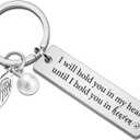 Memorial Keychain Sympathy Gifts for Loss of Loved One Remembrance Gift (Silver)
