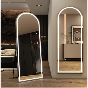 LED Full Length Mirror, 59" x 22" Oversized LED Mirror Full Length Lighted Floor Standing ,Hanging Mirror Floor mirror with Lighted Stand Free Standing Floor Mirror for Bedroom,Livingroom,Arched Style