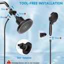 Shower Heads With Handheld Spray Combo,6" High Pressure Rain Shower Head with Filters,5" Handheld Filtered Shower Head,Black Dual Shower Head Set With 69" Stainless Steel Shower Hose