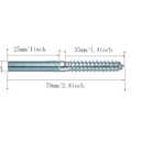 2 x 16pcs Galvanized Double-Ended Teeth Tip Tail Furniture M6X70 Self-Tapping Screw Inner Plum Double-Ended Tooth Screw