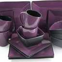 Elama Mulberry Loft 16 Piece Stoneware Dinnerware Set Purple ELM-MULBERRY16 (93597914M)
