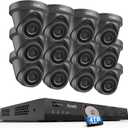 4K PoE 16 Channel Security Camera System with 4TB HDD, PD93A31216-8M
12x 8MP Wired IP Turret Dome Camera, AI Human Vehicle Detection, Built-in Mic, Remote Access 24-7 Recording, 4K 16CH NVR