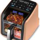 Gourmia Air Fryer - 7 Qt Basket Capacity with Panorama Window, Peach, Medium