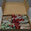 Hatisan Small Christmas Tree with Christmas Ornaments Pine Cone Berry, Tabletop Artificial Christmas Tree for Christmas Decorations Home Room Party Winter Indoor Outdoor(2 Pack Red-Round)