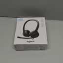 Logitech H390 Wired Headset for PC/Laptop, Stereo Headphones with Noise Cancelling Microphone, USB-A, in-Line Controls, Works with Chromebook - Black