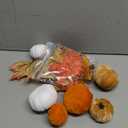 GHGMAO 21 PCS Fall Artificial Velvet Pumpkins Set, Fake Fabric Pumpkin Faux Foam Pumpkins, Orange Khaki White Pumpkin Decorations for Fall Harvest Thanksgiving Halloween Farmhouse Table Centerpiece