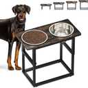 Zarler Elevated Dog Bowls for X-Large and Large Breed, 5 Adjustable Heights from 8.2'' - 17.3'', 2 Stainless Steel Bowls, 8.2'',11.8'',13.7'',15.7'',17.3'' Raised Dogs Food Bowl Stand (Brown)