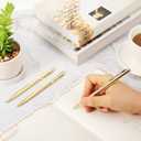 Zonon 160 Pieces Gold Metal Slim Ballpoint Pens Bulk Retractable Metallic Black Ink 1 mm Medium Point Smooth Writing Pens for Wedding Business Office Supplies Students Teachers Men Women Present