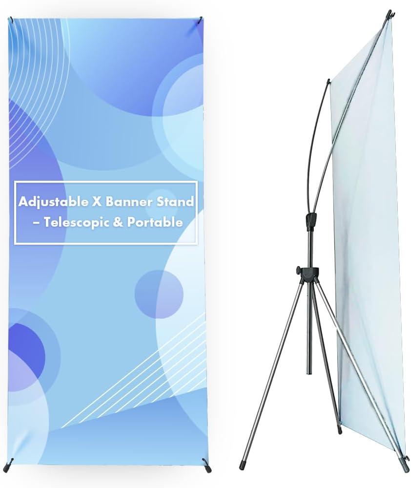 X Banner Stand Adjustable Fits Any Banner Size Width 23" to 32" and Height 63" to 78" with Portable Canvas Bag Ideal for Trade Shows, Advertising,Store Sign, Retail Display Hardware Only